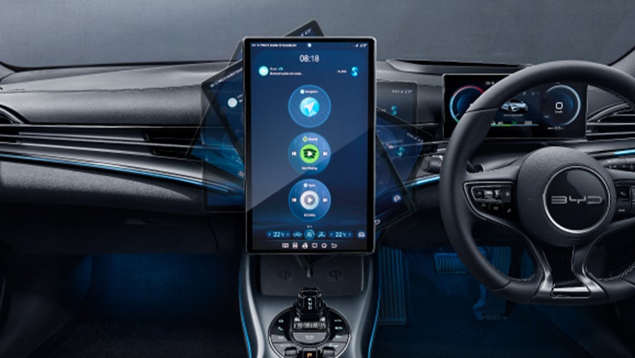 Interior dashboard view of a BYD Seal