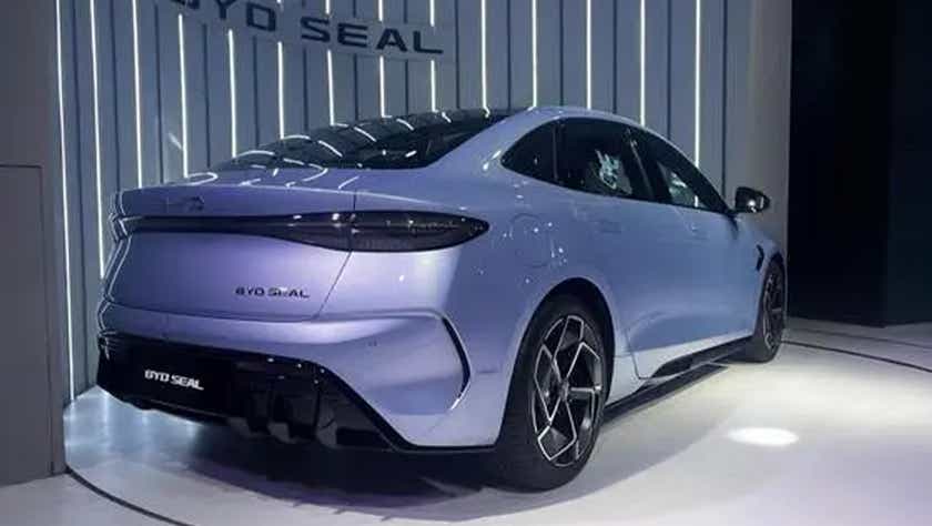 rear three-quarter view of a BYD Seal