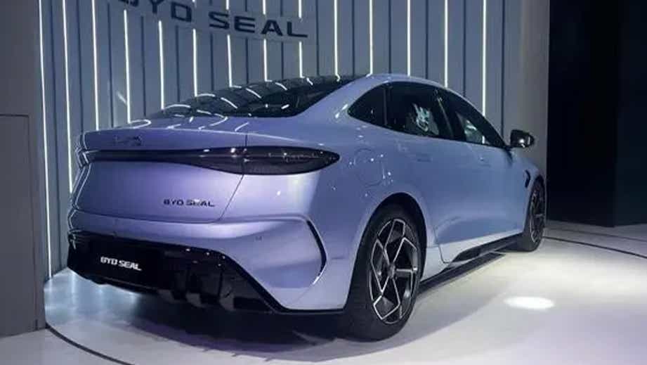 rear three-quarter view of a BYD Seal