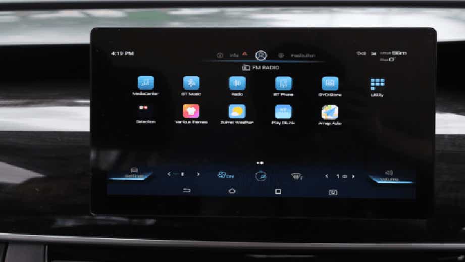 dashboard infotainment screen of a BYD E6