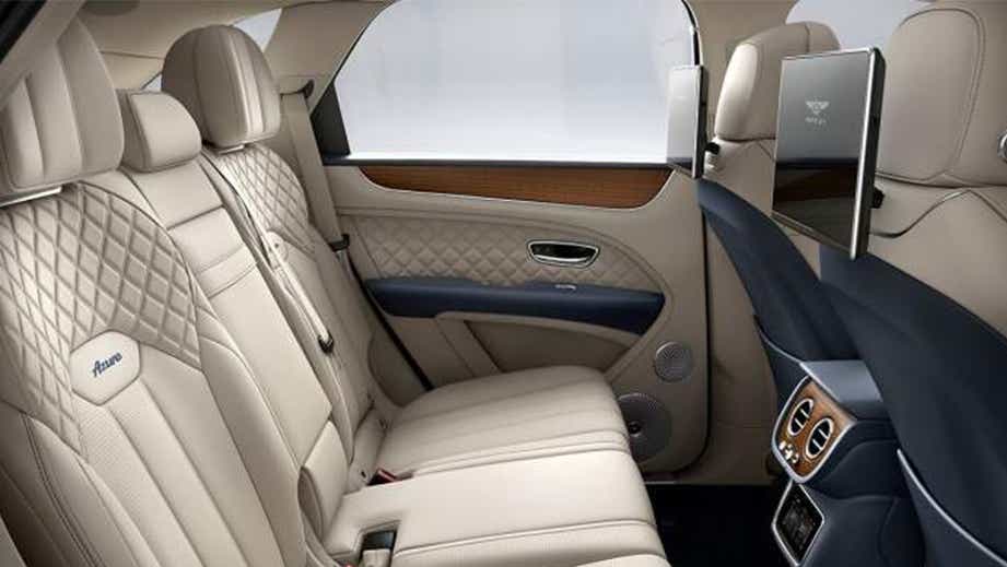 rear seat interior of a Bentley Bentayga