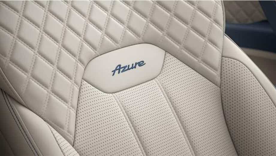 Front seat upholstery of a Bentley Bentayga Azure