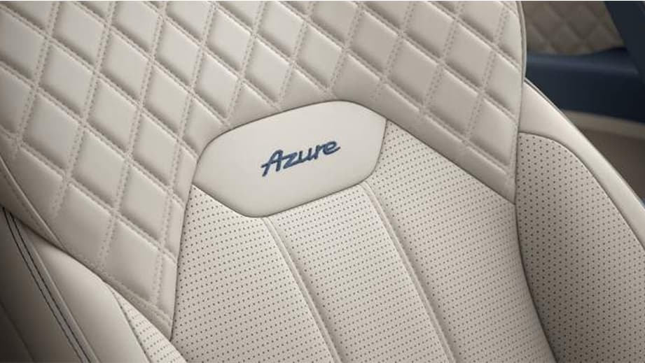 Front seat upholstery of a Bentley Bentayga Azure