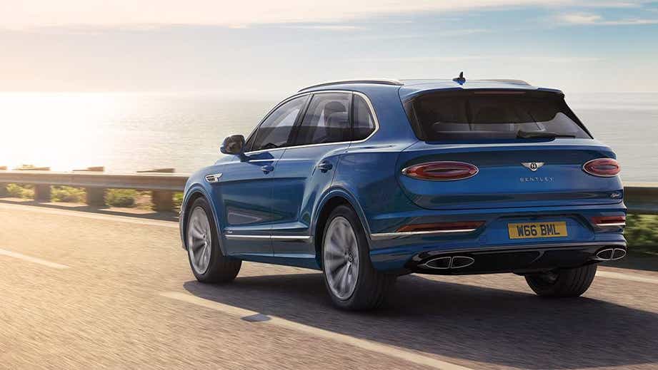 rear three-quarter of a Bentley Bentayga