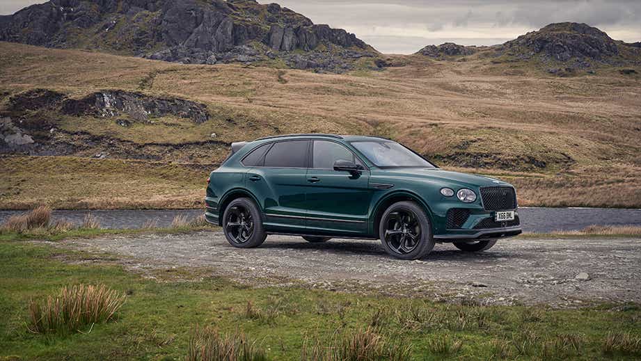 side view of a Cumbrian Green Bentley Bentayga