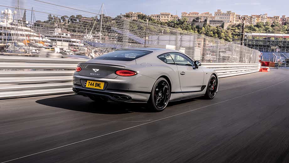 rear three-quarter of a Bentley Continental