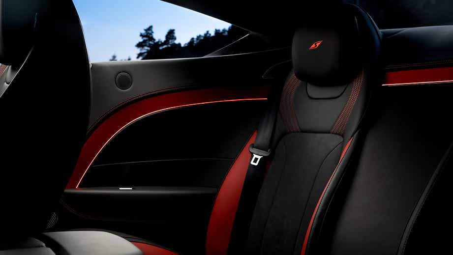 rear seat and interior side panel of a Bentley Continental