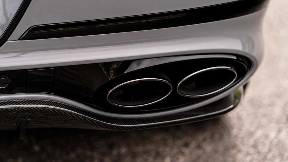 exhaust tip close-up of a Bentley Continental