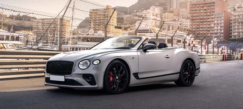 front three-quarter of a Bentley Continental convertible