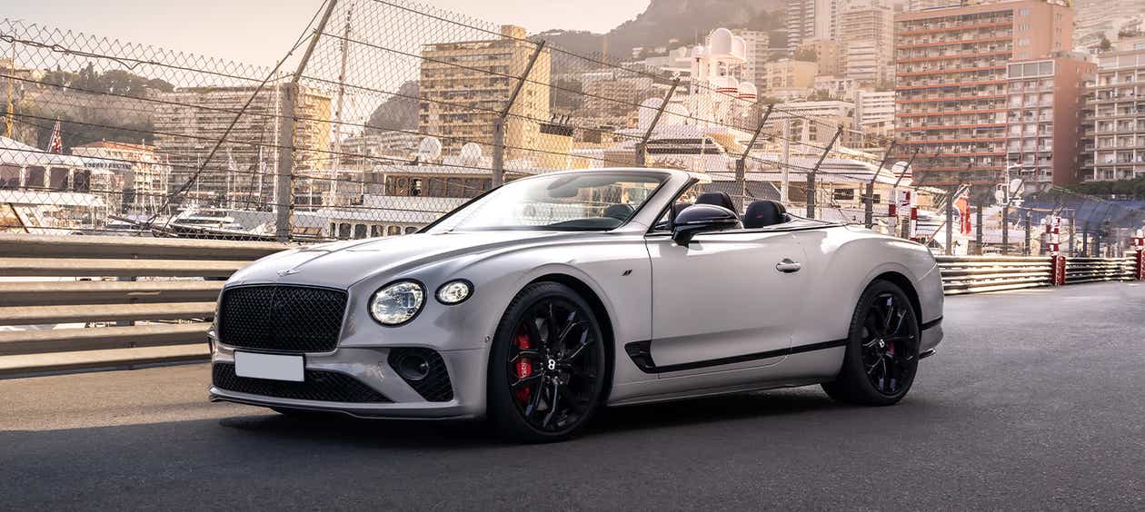 front three-quarter of a Bentley Continental convertible