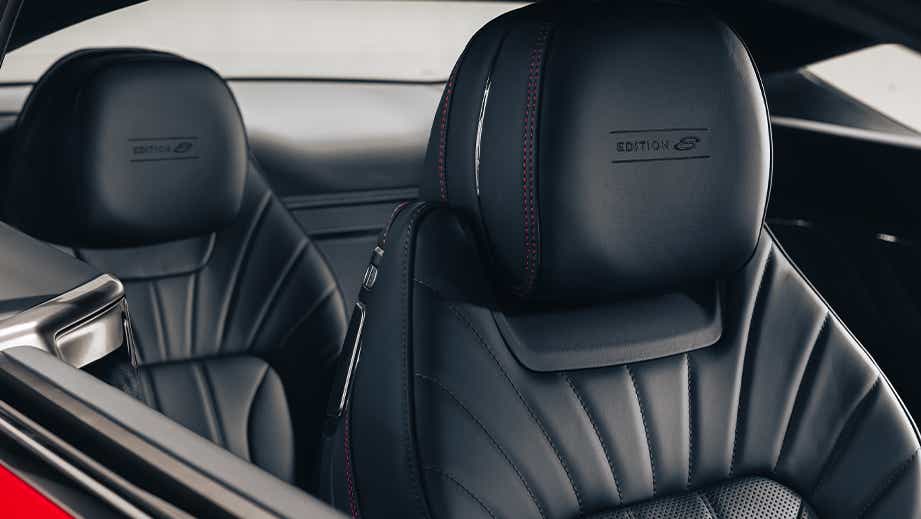 front seat close-up of a Bentley Continental interior