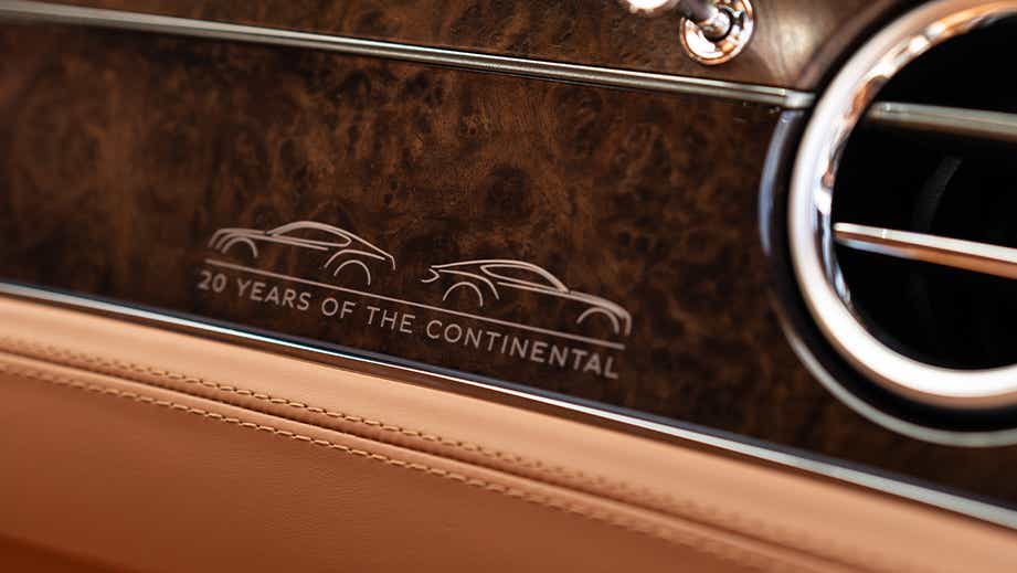 Dashboard close-up of a Bentley Continental