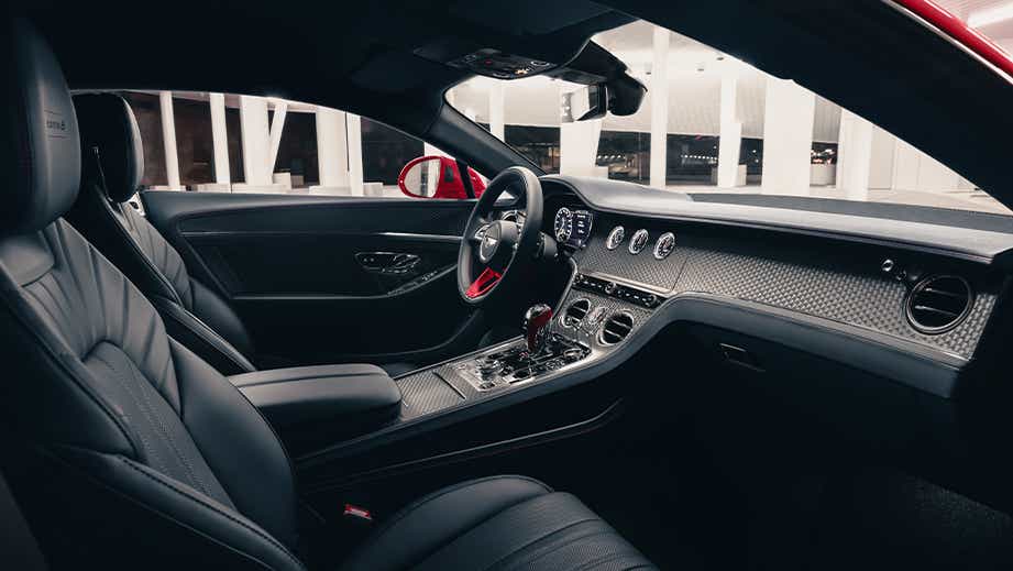 Interior dashboard of a Bentley Continental