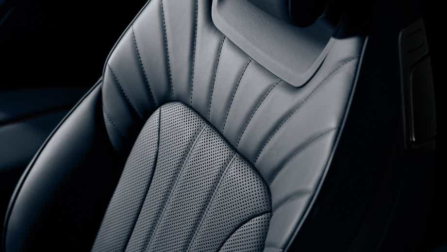 close-up of a seat in a Bentley Continental
