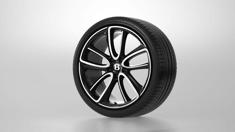 Wheel close-up of a Bentley Flying Spur