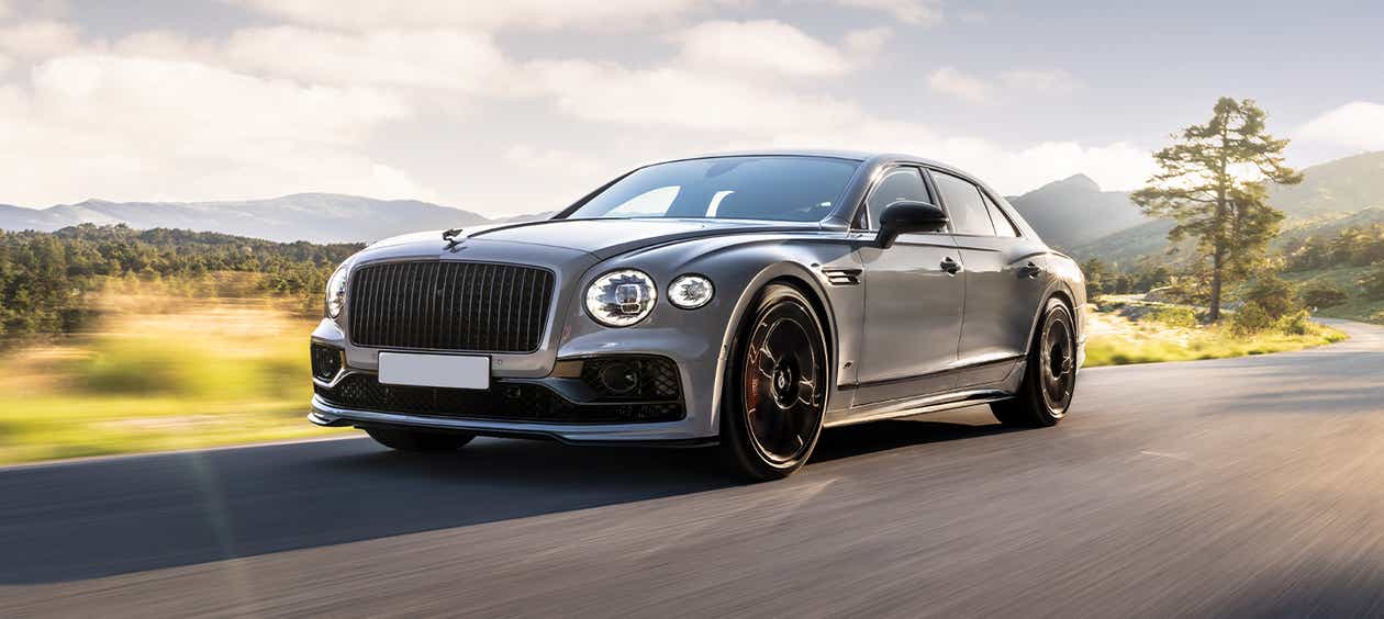 front three-quarter view of a Bentley Flying Spur