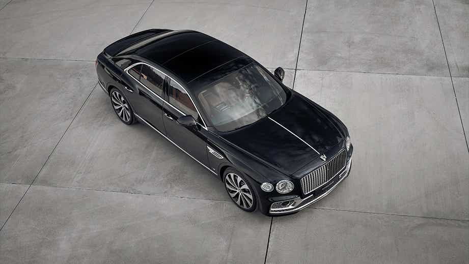 high angle view of a Black Crystal Over Ice Bentley Flying Spur
