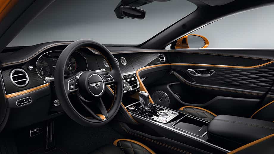 interior dashboard of a Bentley Flying Spur