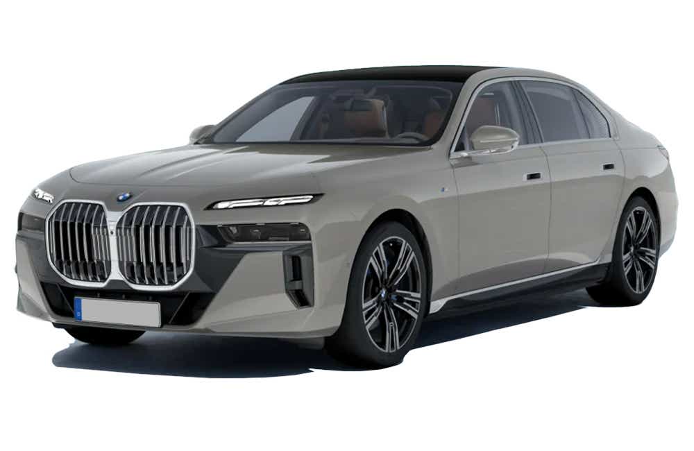 front three-quarter view of a BMW i7