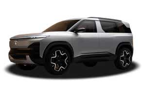 front three-quarter view of a Stardust Ash Tata Sierra EV