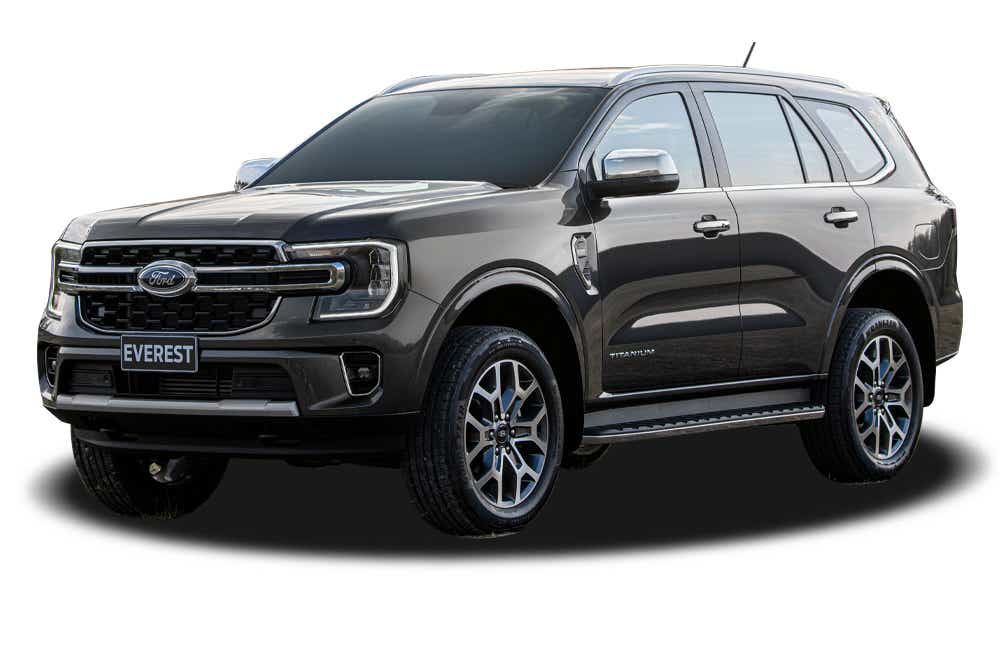front three-quarter view of a Equinox Bronze Ford Everest
