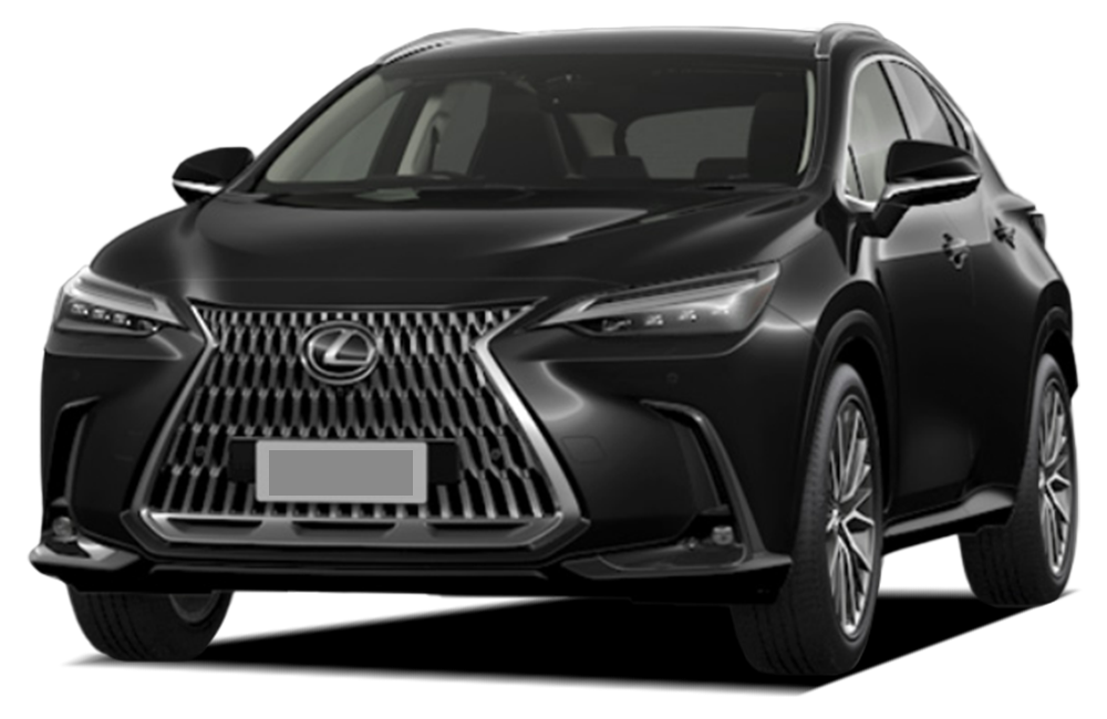 Front view of a Black Metallic Lexus NX