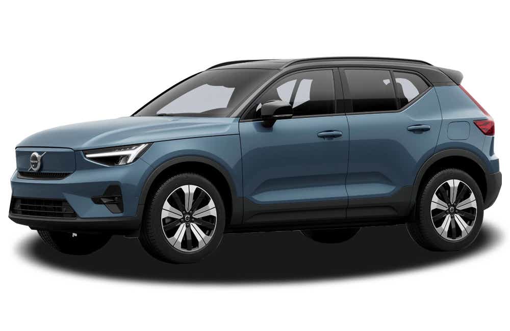 side view of a Denim Blue Volvo XC40 Recharge