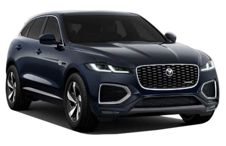 Front three-quarter view of a Jaguar F-Pace