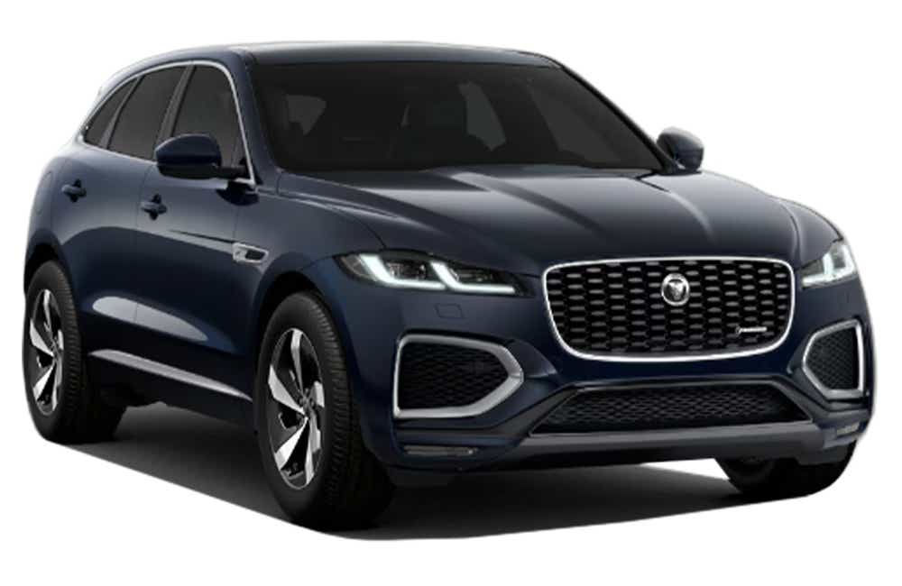 Front three-quarter view of a Jaguar F-Pace