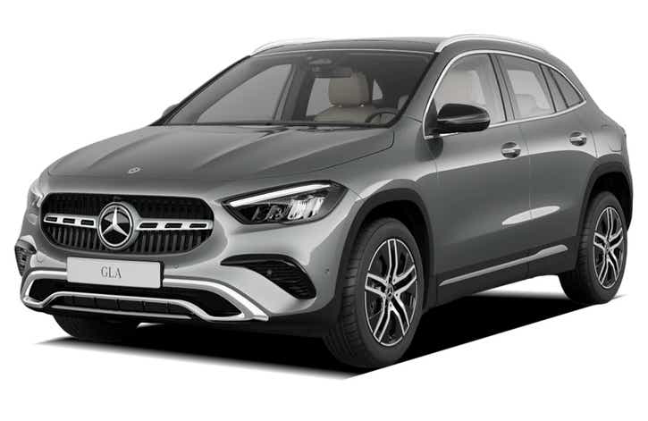 front three-quarter view of a Mountain Grey Mercedes-Benz GLA