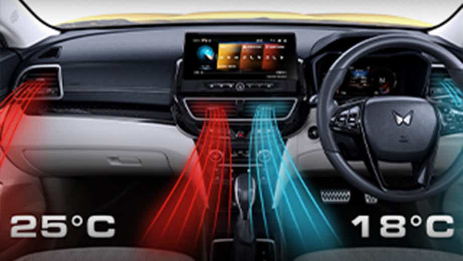 dashboard and steering wheel view of a Mahindra XUV 3XO