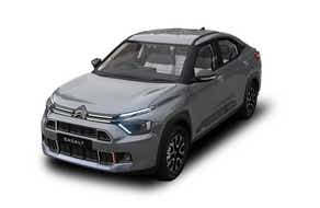 front three-quarter of a Platinum Grey Citroen Basalt