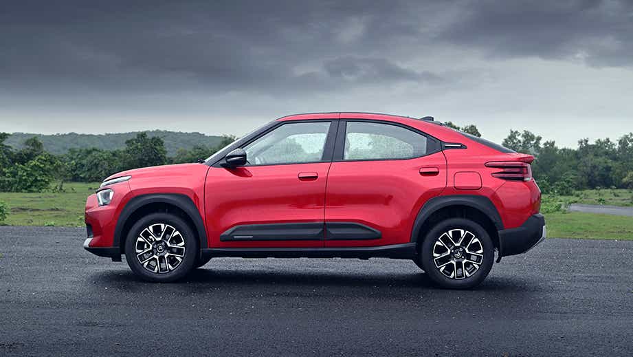 side view of a Garnet Red Citroen Basalt