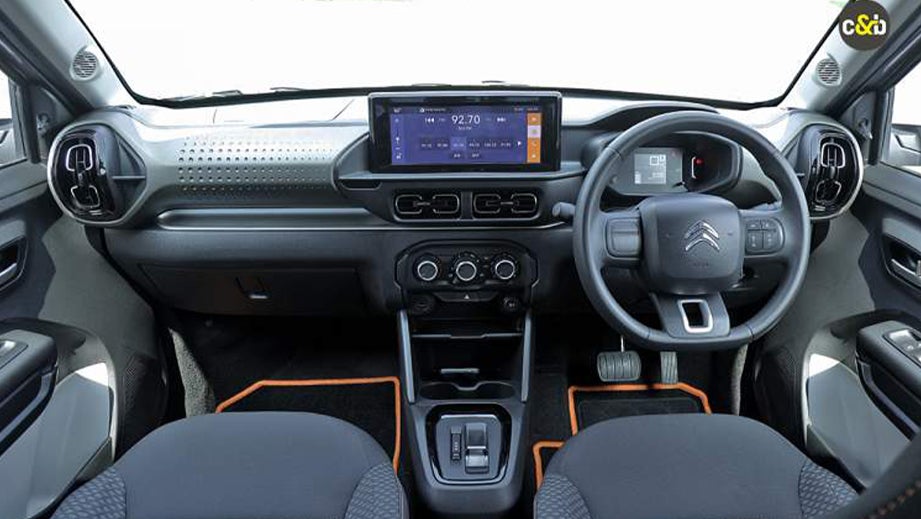 Interior dashboard view of a Citroen eC3