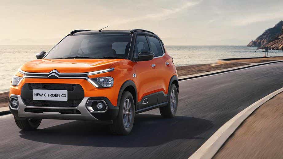 front three-quarter view of a Citroen C3