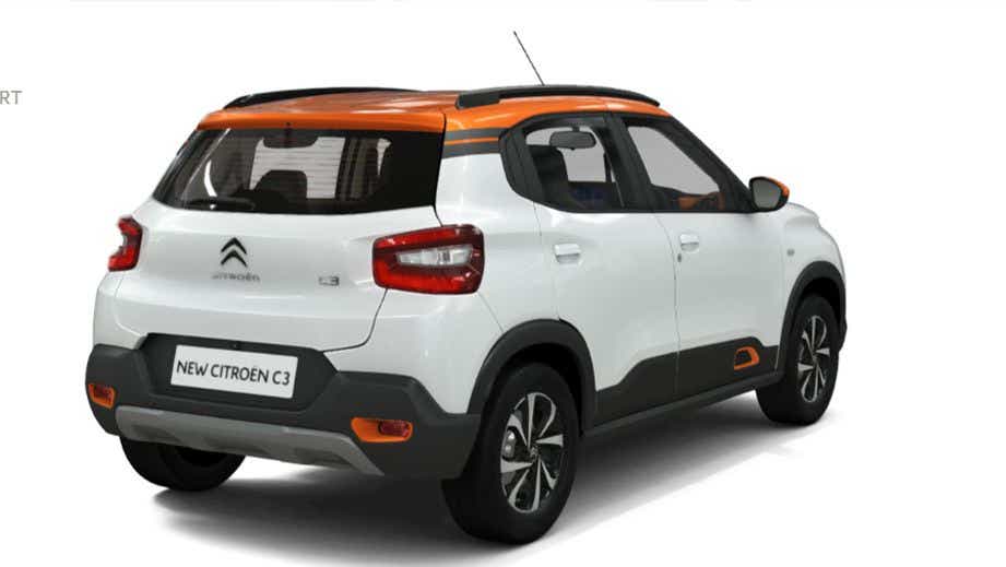 rear three-quarter of a Citroen C3