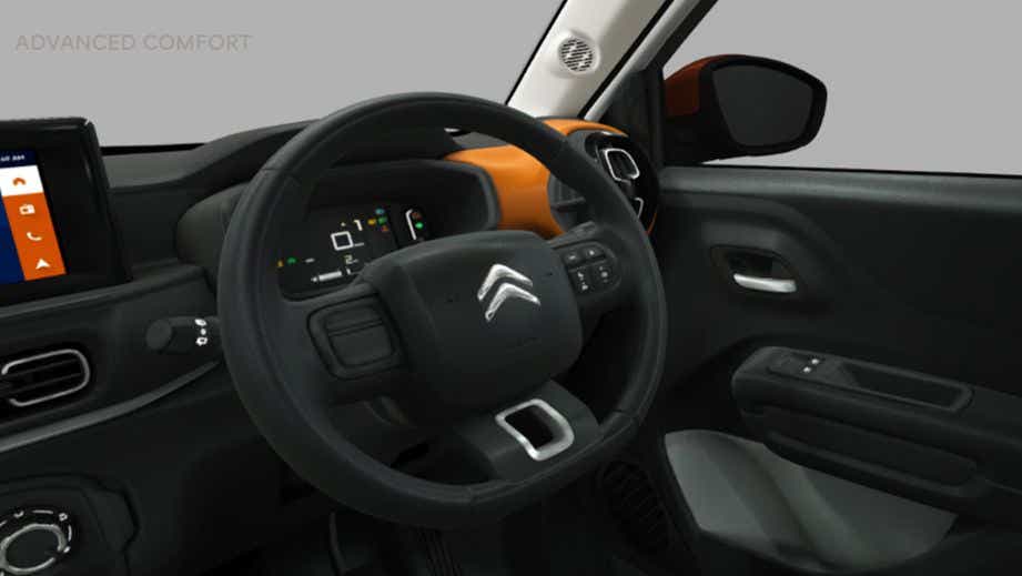 interior dashboard view of a Citroen C3