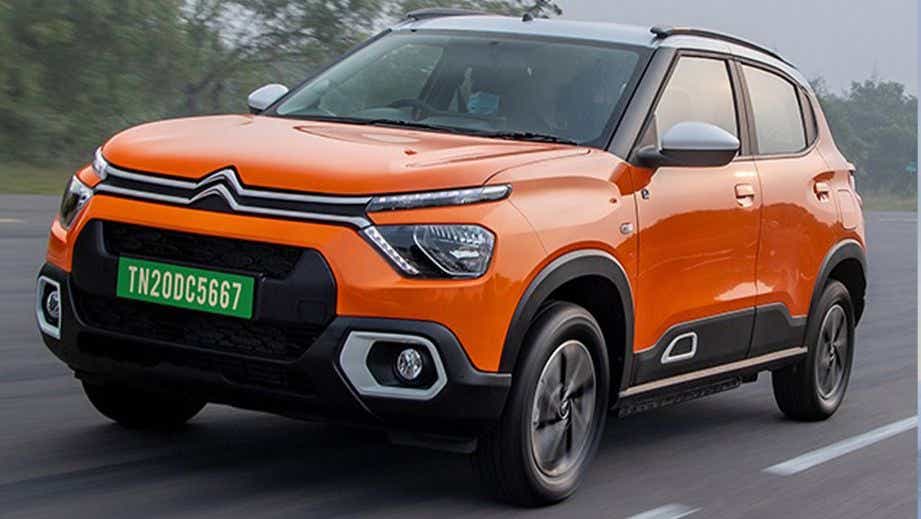 front three-quarter of a Citroen eC3