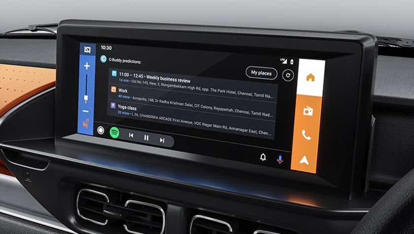 Infotainment system dashboard view of a Citroen eC3