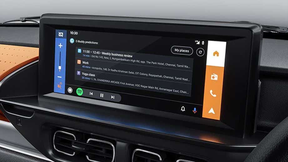 Infotainment system dashboard view of a Citroen eC3