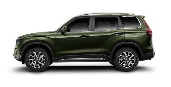 side view of a Deep Forest Mahindra Scorpio-N