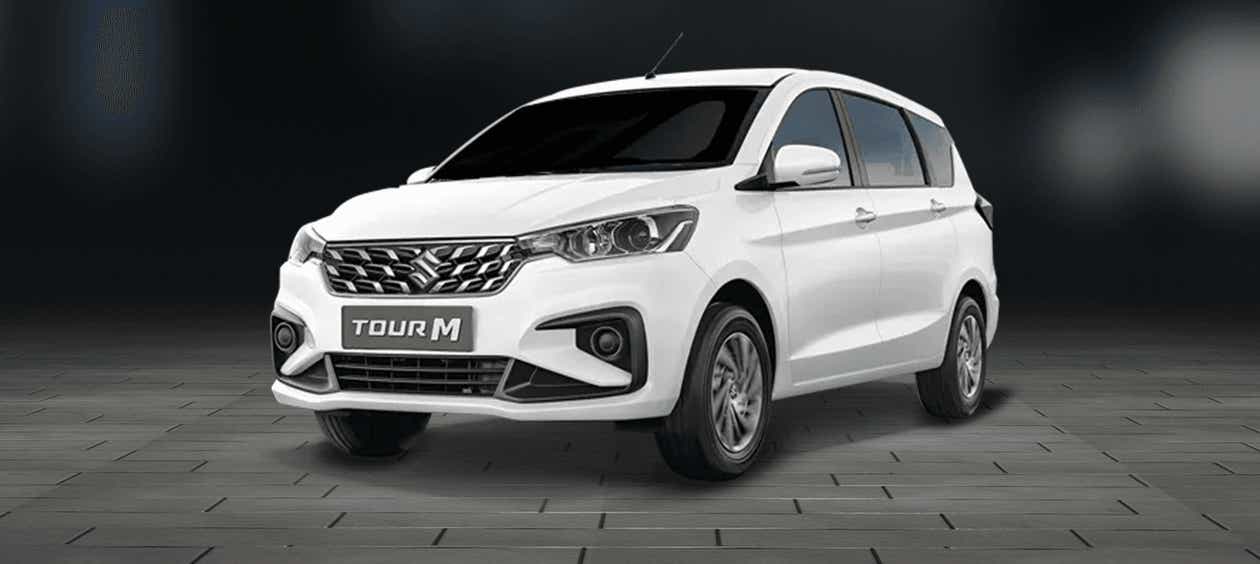 Front three-quarter view of a Maruti Suzuki Ertiga Tour