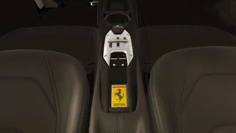 center console of a Ferrari 296 GTB interior