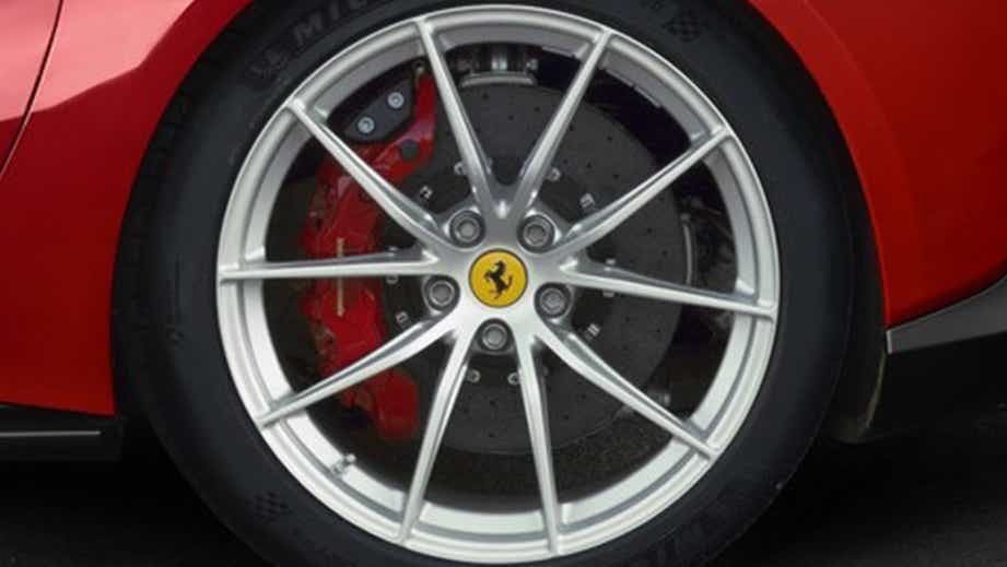 Wheel close-up of a Ferrari 812