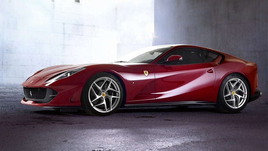 side view of a Rosso Scuderia Ferrari 812