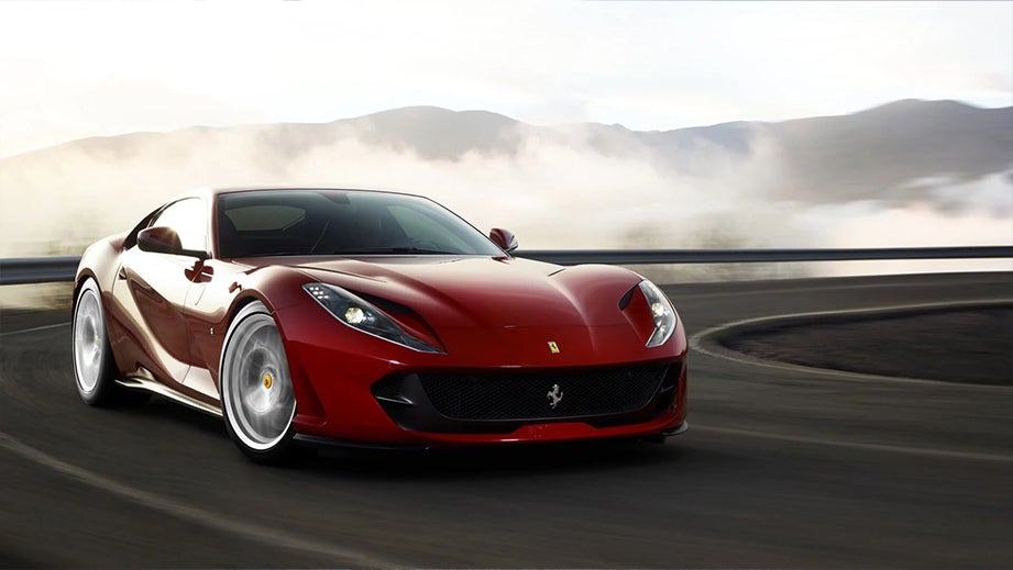 front three-quarter view of a Ferrari 812
