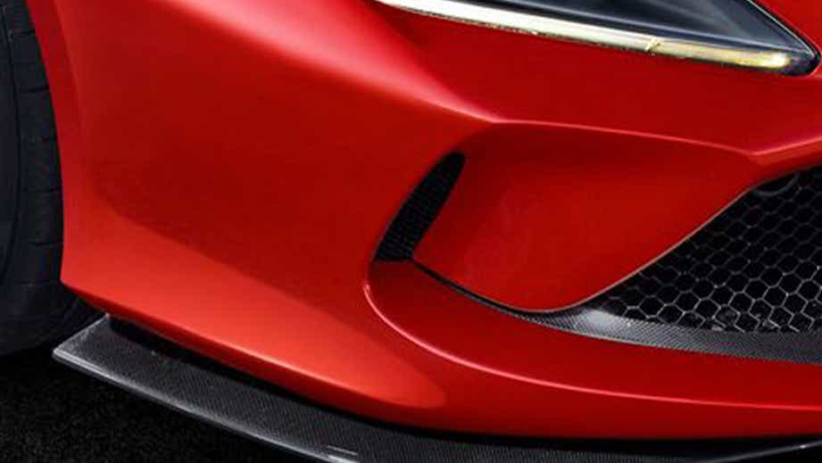 Front bumper and headlight of a Ferrari F8 Tributo