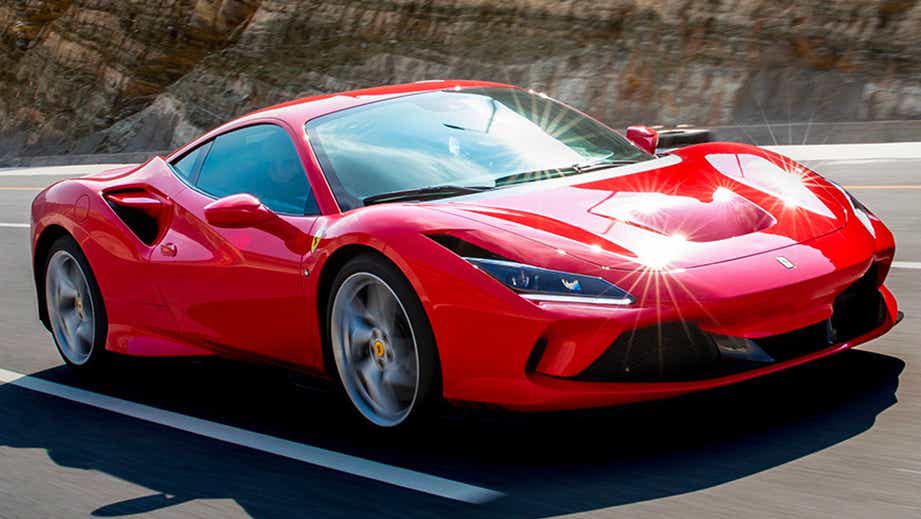 front three-quarter view of a Ferrari F8 Tributo