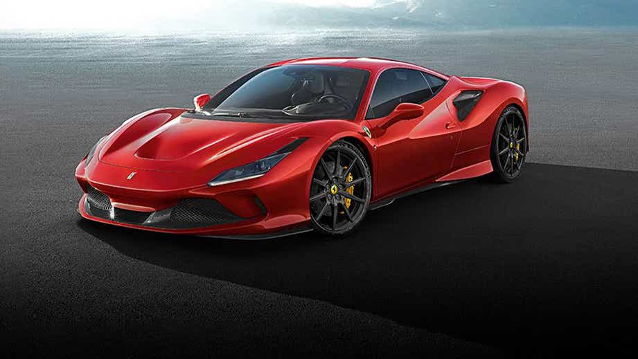 front three-quarter view of a Ferrari F8 Tributo