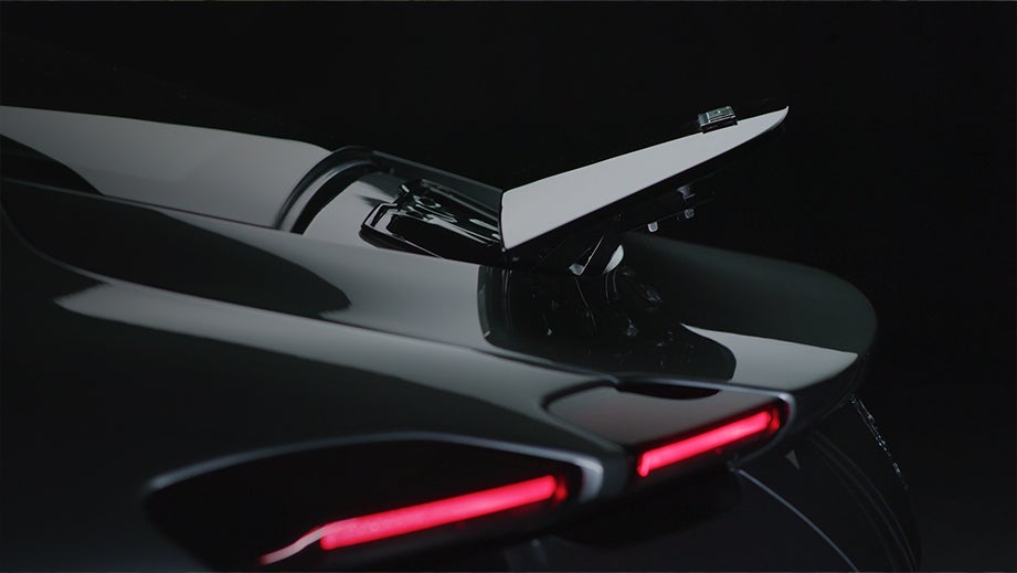 Rear spoiler close-up of a Ferrari Roma